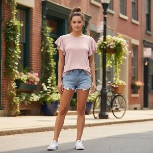 Ted Baker Mauve Short Sleeve Studded Top Size 1